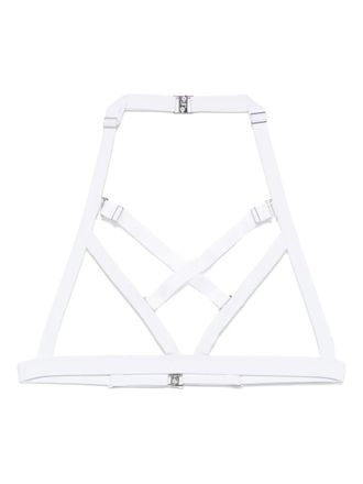 Maison Close Fatale open triangle bikini top - women - Lycra/Recycled Nylon - M - White