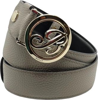 Bally 6240503 Bettyan Womens Gray Grained Leather Belt