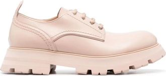 Alexander McQueen Blush Leren Veterschoenen - Dames - Veterlaarzen - Roze - 38 EU - Leer - Schoenen