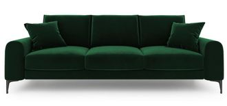BLOOMINGLOFT 4-Sitzer Designsofa Madara mit Samtbezug - Beine Schwarz