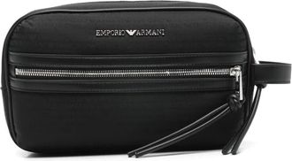 Emporio Armani Toilettas met rits - Zwart