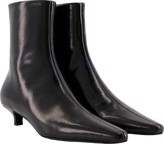 Toteme Womens Polished Calfskin Boot Black