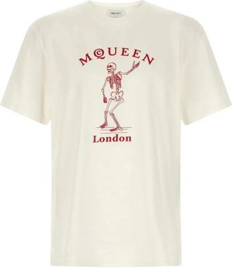 Alexander McQueen Skeleton Print T-shirt - Heren - T-shirts - Wit - M - Katoen - Tops