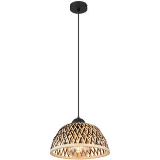 Globo Lighting Colly Lámpara de techo colgante con marco de alambre y cúpula, color negro mate, 1 bombilla E27