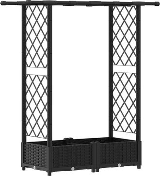 vidaXL Cama Elevada Con Trellis Y Techo Negro 122,5 X 40 X 121 Cm Pp Vidaxl