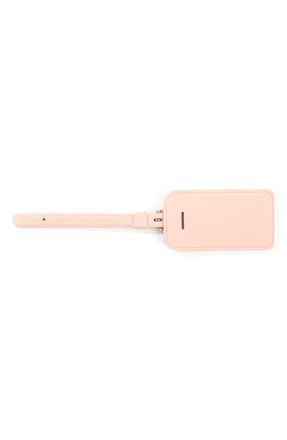 Royce Leather Personalized Leather Luggage Tag in Light Pink- Silver Foil at Nordstrom