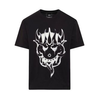 Yohji Yamamoto Heren, Tops, Zwart, Maat: M Katoen