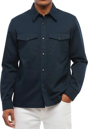 Department Five Blue Regular Solid Overshirt