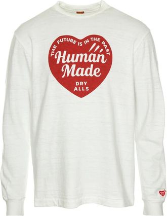 Human Made Lange Mouw met Print - Heren - Longsleeves - Beige - M - Tops