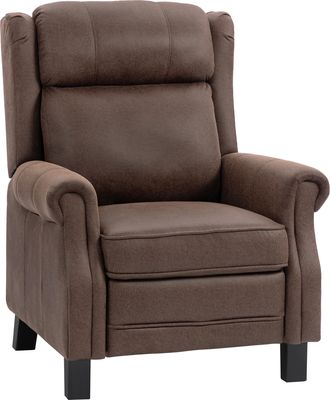OEM Sill&oacute;n Relax Reclinable Manual Hasta 155&ordm; Apertura Push Con Reposapi&eacute;s Respaldo Alto Acolchado Grueso Marr&oacute;n