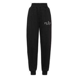 Philipp Plein Broeken, Dames, Zwart, XS, Katoen, Iconic Plein Trainingsbroeken