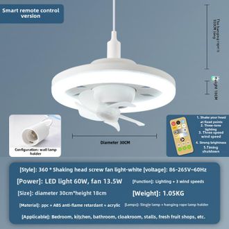 OEM L&aacute;mpara De Techo Con Ventilador, Moderna Y Sencilla, De F&aacute;cil Instalaci&oacute;n, Para Dormitorio, Redonda, De Bajo Consumo (60 W, Cable De Alimentaci&oacute;n, Man