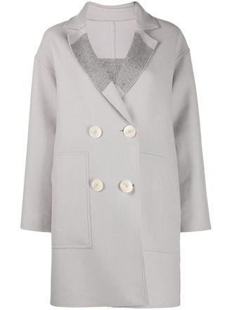 Lorena Antoniazzi double-breasted coat - women - Polyamide/Polyester/Acetate/Cashmere/Virgin Wool - 42 - Grey