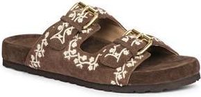 SaintG Angela Embroidered Slide Sandal in Chocolate at Nordstrom Rack, Size 10Us / 40Eu