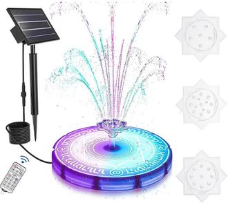 OEM Fuente Solar Con Mando A Distancia Y Led De Colores Para Bebedero De P&aacute;jaros, Jard&iacute;n O Acuario (multicolor)