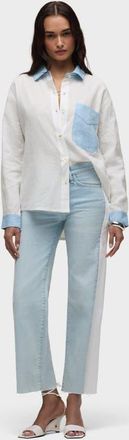 Hudson Rosie Seamed Wide Leg Ankle in Ice Out at Nordstrom, Size 27 X 28