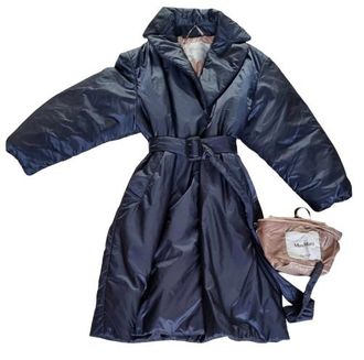 Max Mara Navy Blue The Cube Padded Midi Coat Size XS