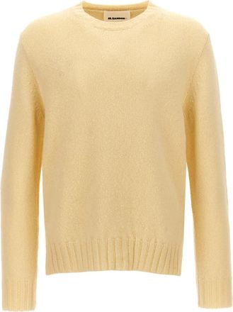 Jil Sander Wollen Trui - Heren - Ronde hals truien - Beige - S - Wol - Truien & Vesten