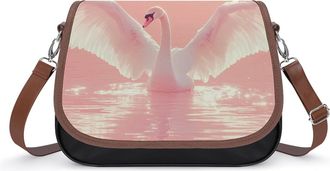 Generic Swan Flapping Its Wings Small Womens Crossbody Bags Shoulder Handbag with Adjustable Strap for Travel