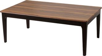 Hhg Hhg - Nunca Usado] Mesa De Centro 648, Mesa Auxiliar Mesa De Sof&aacute; Madera Maciza Hdf Laminado Melamina 46x120x70cm Sheesham Aspecto Madera Patas Oscura
