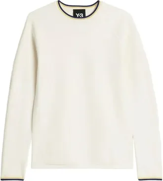 Yohji Yamamoto Truien & Vesten, Heren, Wit, XS, Polyester, Knit Base Top