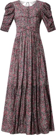 Isabel Marant Sichellia maxi-jurk met pofmouwen - Zwart
