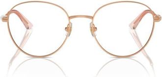 Jimmy Choo London 50mm Small Round Optical Glasses in Rose Gold /Demo Lens at Nordstrom