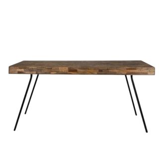 Mathi Design Mesa vintage de teca reciclada y acero