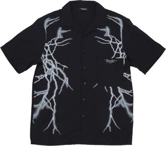 Phobia Archive Lateral Lightning Shirt - Heren - Korte mouwen Overhemden - Zwart - XL - Overhemden
