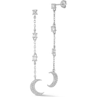 Sphera Milano Cubic Zirconia Moon Drop Earrings in Silver at Nordstrom Rack