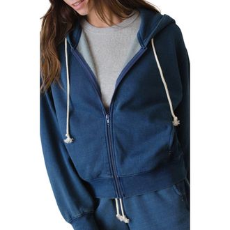 Marine Layer Cloud 9 Fleece Zip Hoodie in Indigo at Nordstrom, Size X-Large