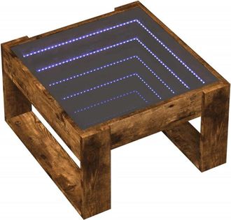 vidaXL Vidaxl - Mesa De Centro Con Infinity Led Roble Ahumado 50x53x30 Cm