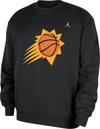 Nike Jordan Mens Phoenix Suns Statement Essentials Jordan NBA Fleece Crew-Neck Sweatshirt in Black | HM7600-010