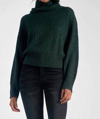 Elan Chunky Bell Sleeve Sweater In Teal