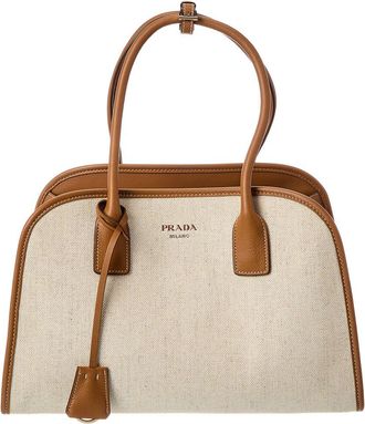 Prada Medium Canvas & Leather Tote