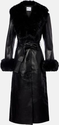 Self Portrait Belted leather coat