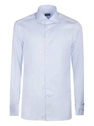 Ermenegildo Zegna long-sleeve button-cuff shirt - men - Cotton - 40 - Blue