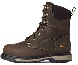 Ariat Womens Comp-Toe Riveter H2O Insulated Glacier Grip Boot In Dark Brown