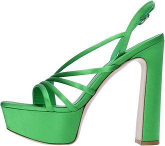 Le Silla Sandalen Groen - Dames - Sandalen met hakken - Groen - 40 EU - Satijn - Schoenen
