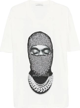 Ih Nom Uh Nit T-shirt con decorazione di cristalli - Bianco