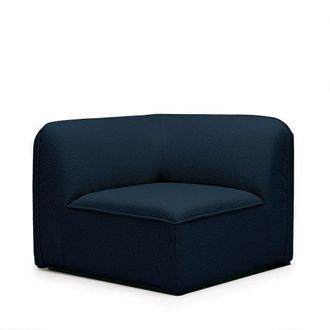 DRAWER Esquina reversible para sof&aacute; modular de tela rizada - Azul marino