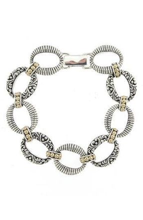 Samuel B. Oval Filigree Chain Link Bracelet in Silver And Gold at Nordstrom Rack