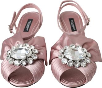 Dolce & Gabbana Pink Keira Crystal Heels Sandals Womens Shoes