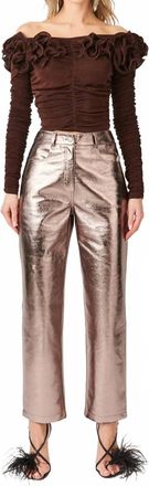 Amylynn Yasmine Metallic Pants In Grey