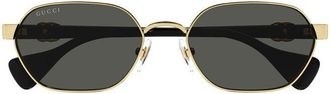Gucci GG1593S001 Oval Full Rim Sunglasses - Gold