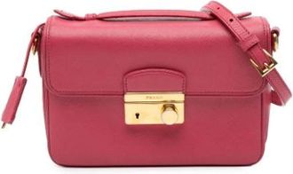 Prada Pre-owned Saffiano Satchel - Dames - Vintage Schoudertas - Roze - ONE Size - Leer - Vintage