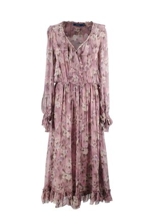 Ralph Lauren Polo Ralph Lauren Mauve Tulle Floral Midii Dress Size M