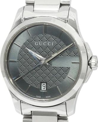 Gucci Pre-owned roestvrijstalen horloge - Dames - Vintage Horloges - Grijs - ONE Size - Vintage