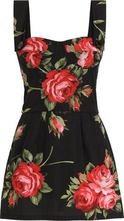 Dolce & Gabbana Floral Button-strap Mini Dress