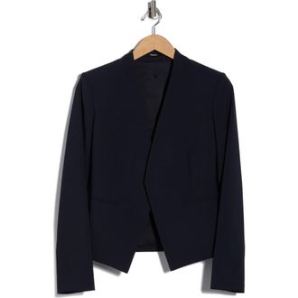 Theory Lanai Open Front Stretch Wool Blazer in Deep Navy at Nordstrom Rack, Size 00